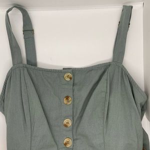 Green button-down dress